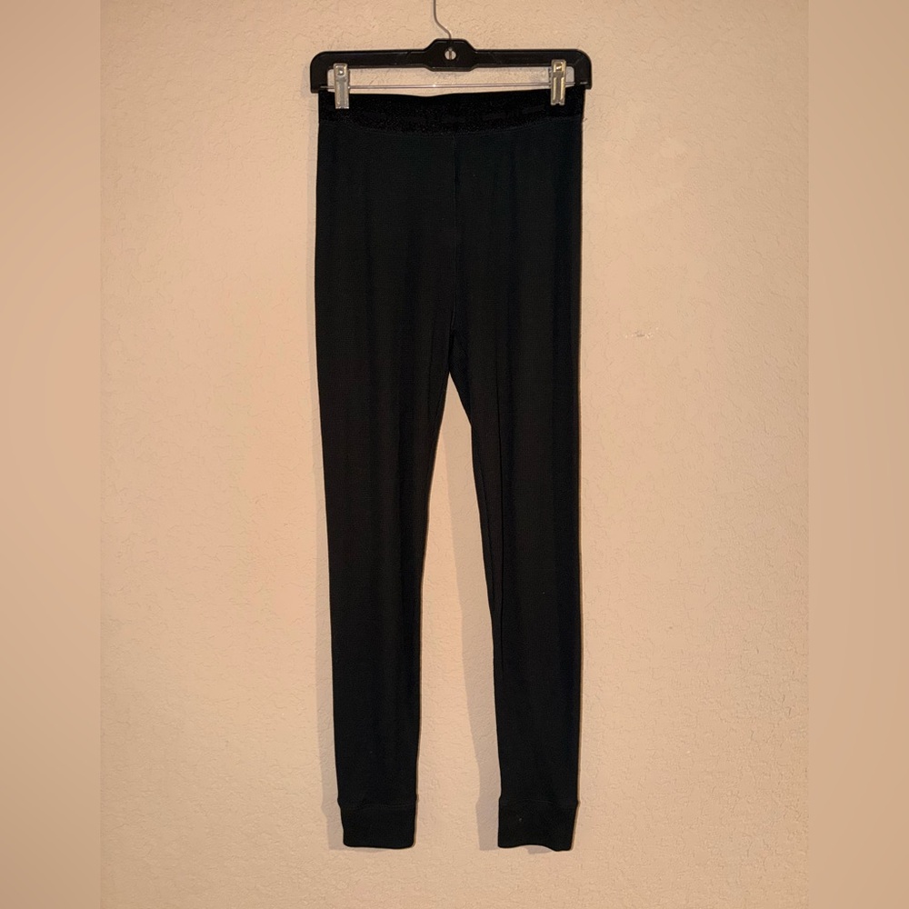 Victoria's Secret PINK Black Thermal Long Sleeve Shirt & Leggings Pajamas - Picture 8 of 11